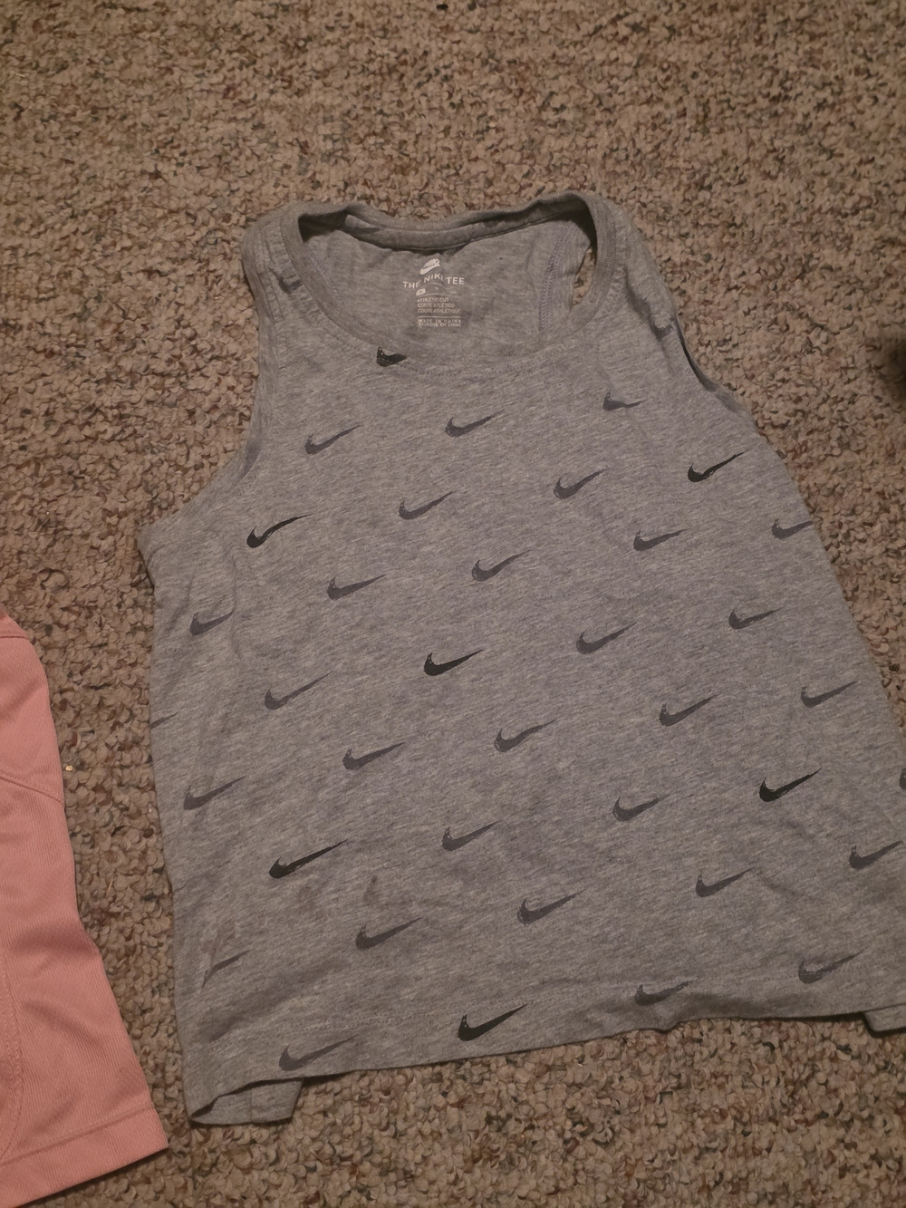2 Nike Women's Dri-FIT Sleeveless Tank Top - Pink & Gray Crop Tops - Picture 5 of 5